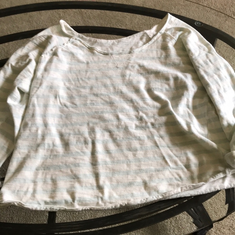 Delicate mint and ivory cropped sweatshirt